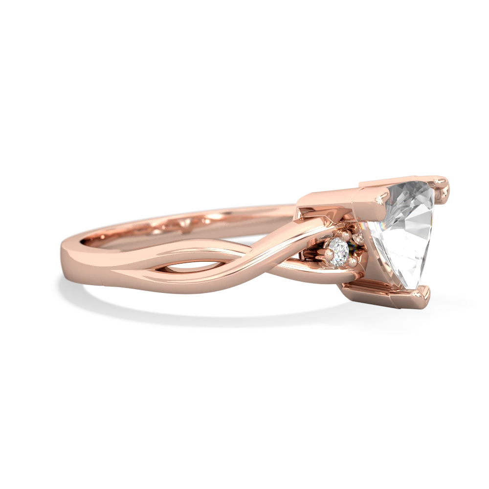 White Topaz Trillion Twist 14K Rose Gold ring R2104