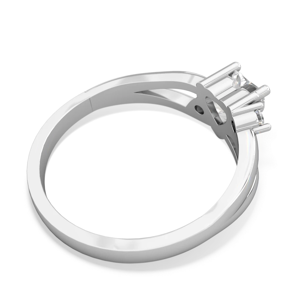 White Topaz Split Band Swirl 14K White Gold ring R2130