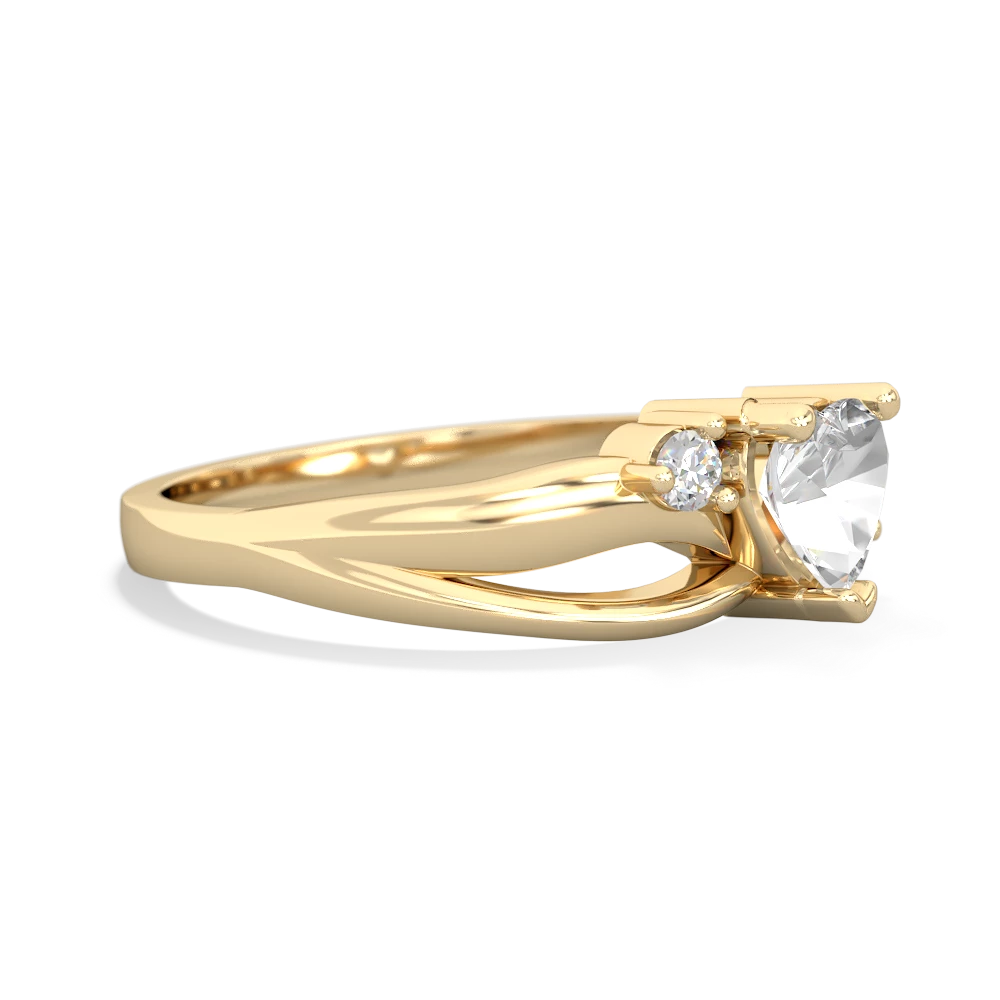 White Topaz Split Band Swirl 14K Yellow Gold ring R2130