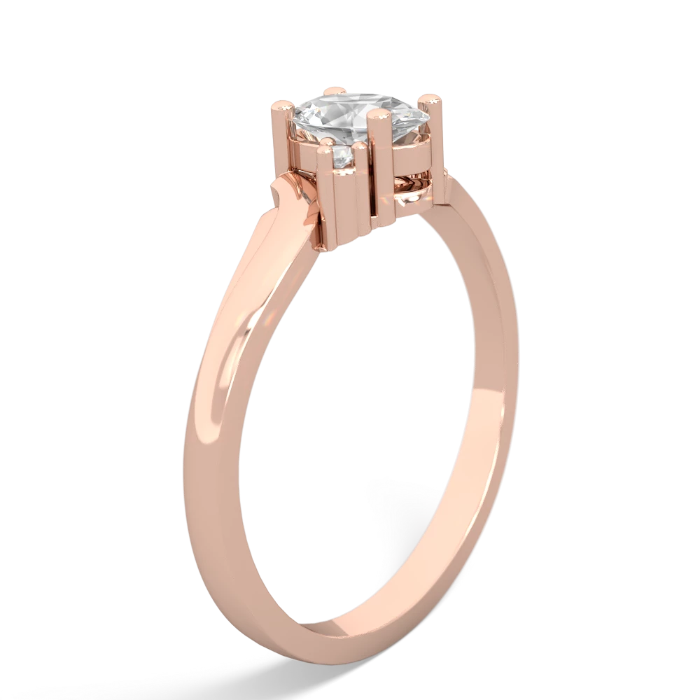 White Topaz Elegant Swirl 14K Rose Gold ring R2173
