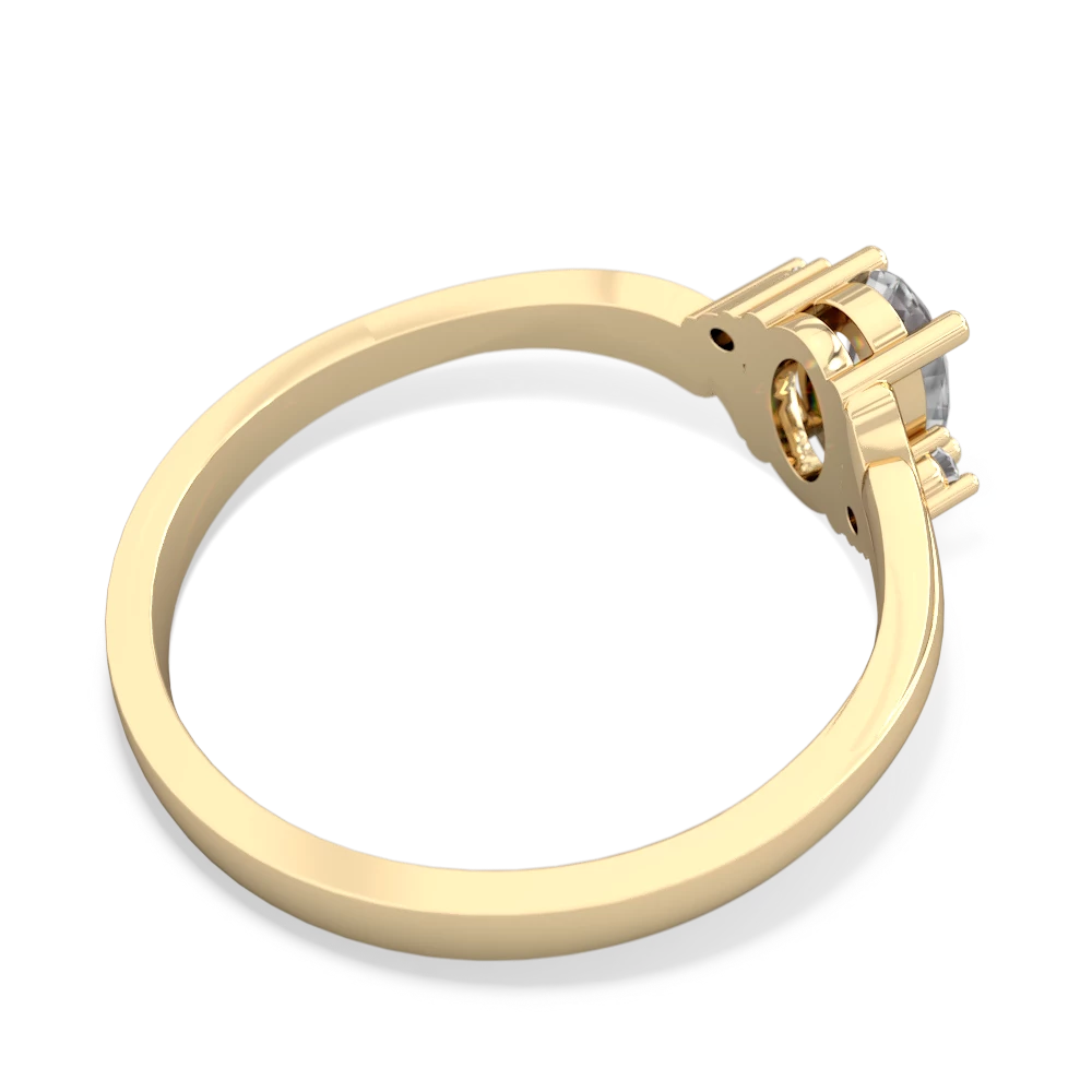 White Topaz Elegant Swirl 14K Yellow Gold ring R2173