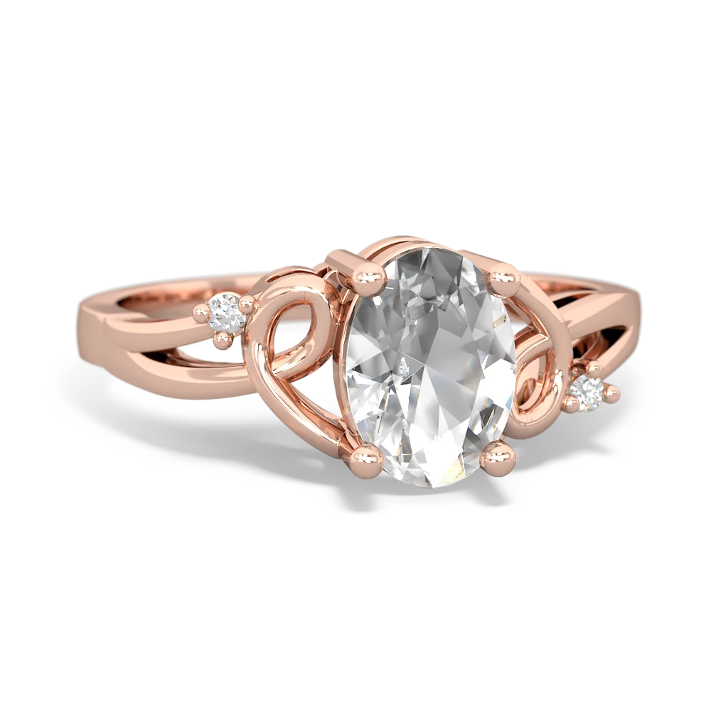 White Topaz Swirls 14K Rose Gold ring R2347