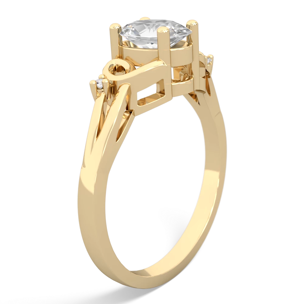 White Topaz Swirls 14K Yellow Gold ring R2347