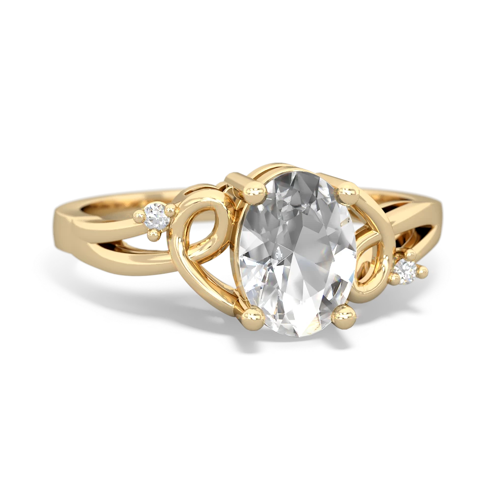 White Topaz Swirls 14K Yellow Gold ring R2347