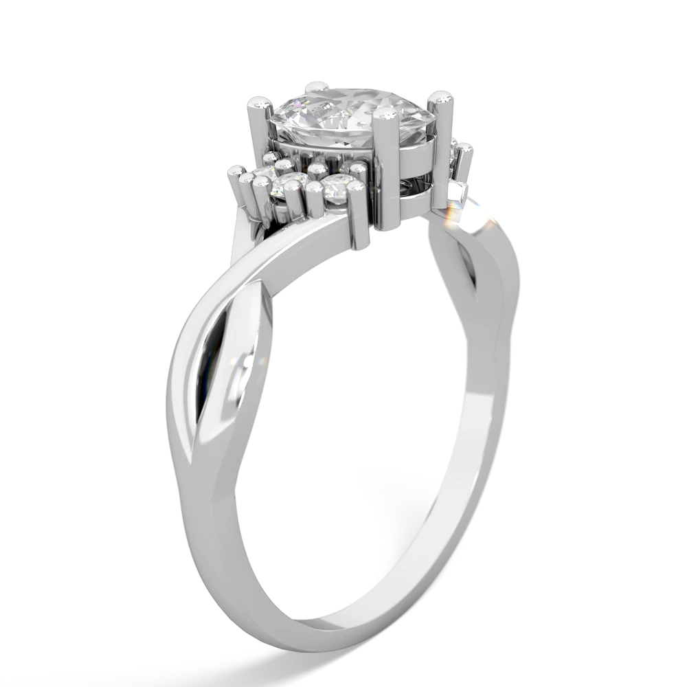 White Topaz Victorian Twist 14K White Gold ring R2497