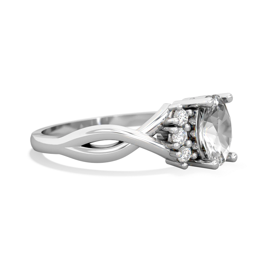 White Topaz Victorian Twist 14K White Gold ring R2497