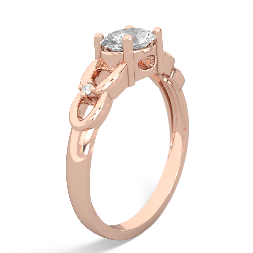 White Topaz Links 14K Rose Gold ring R4032