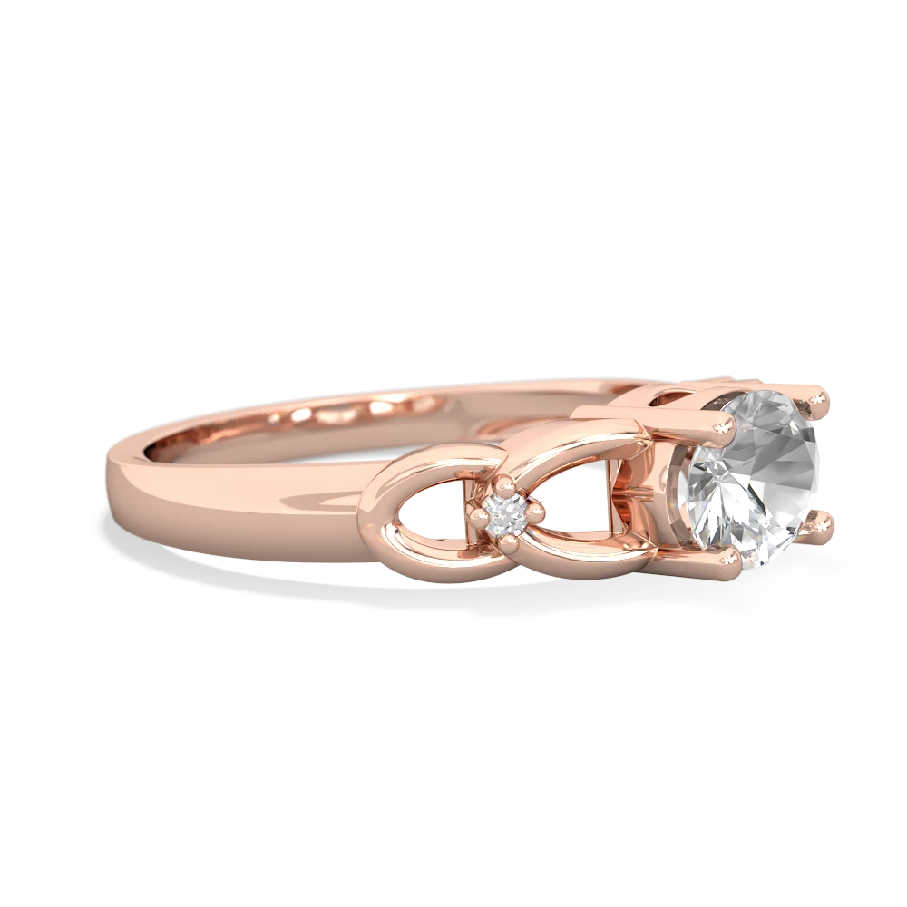 White Topaz Links 14K Rose Gold ring R4032