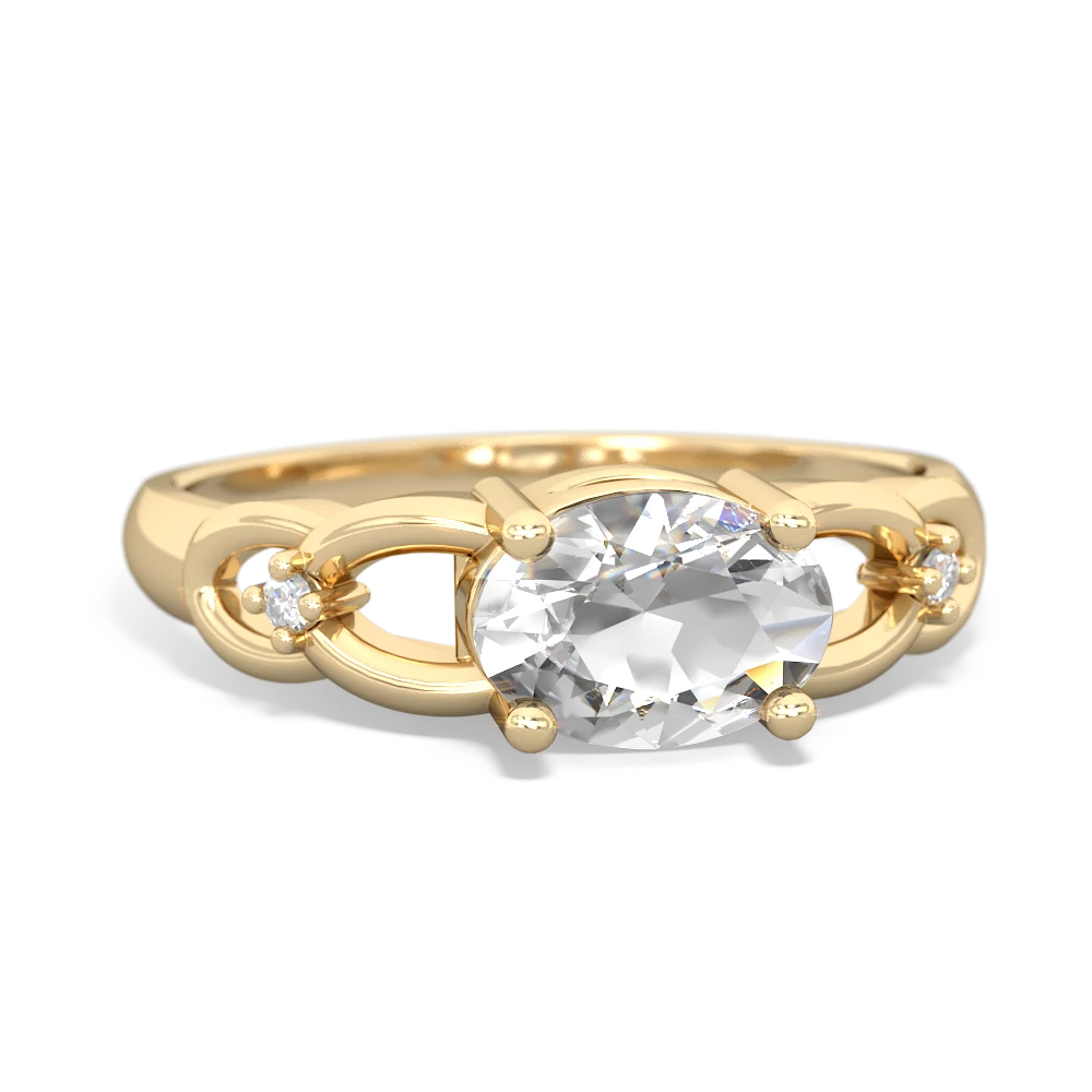 White Topaz Links 14K Yellow Gold ring R4032