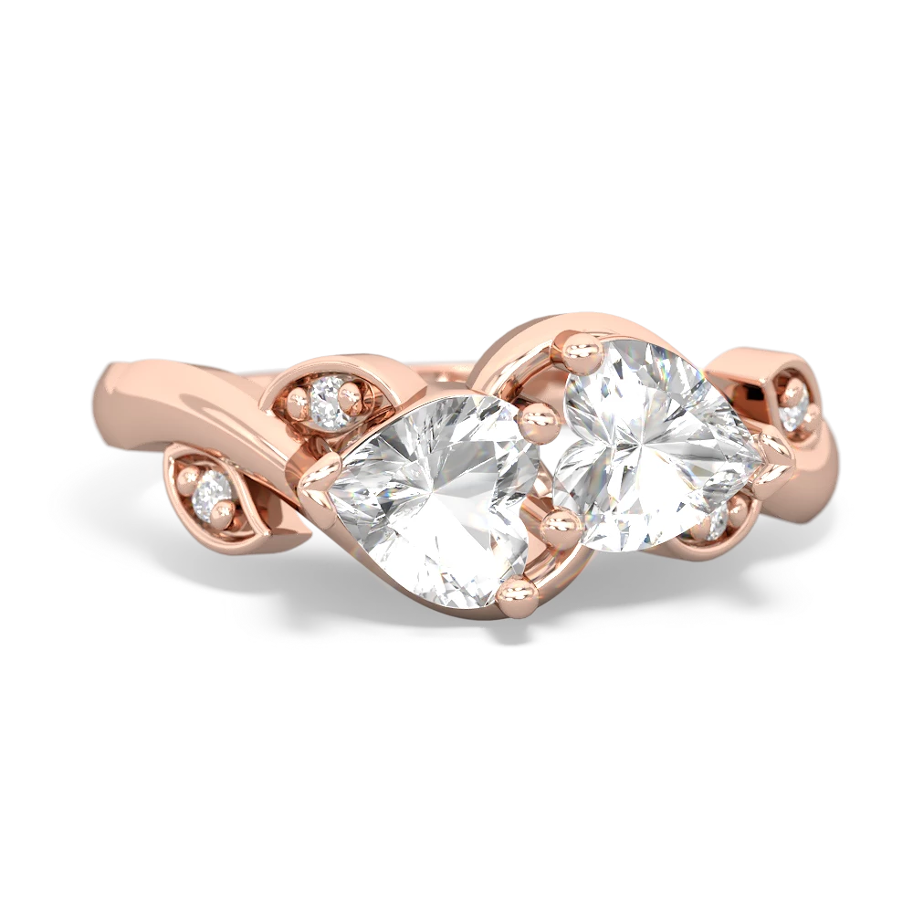 White Topaz Floral Elegance 14K Rose Gold ring R5790