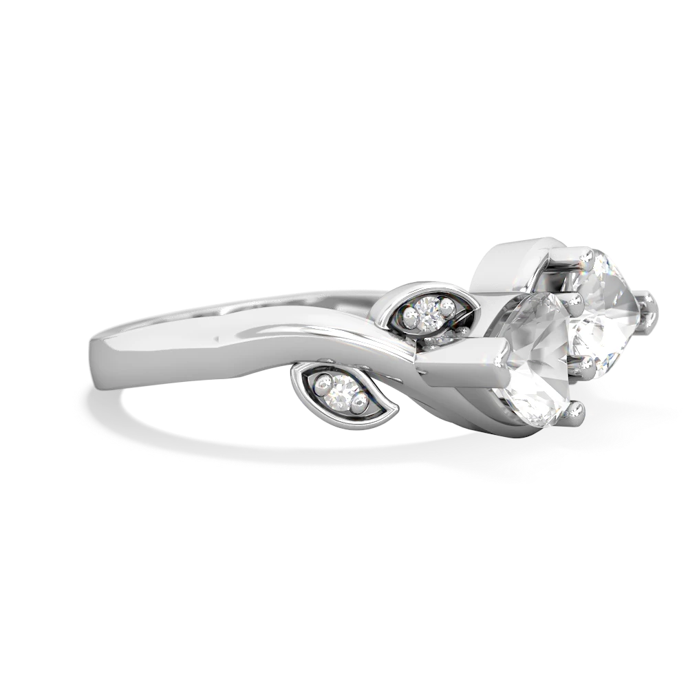 White Topaz Floral Elegance 14K White Gold ring R5790