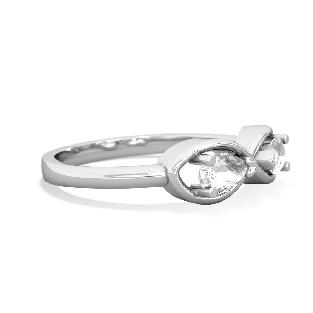 White Topaz Infinity 14K White Gold ring R5050
