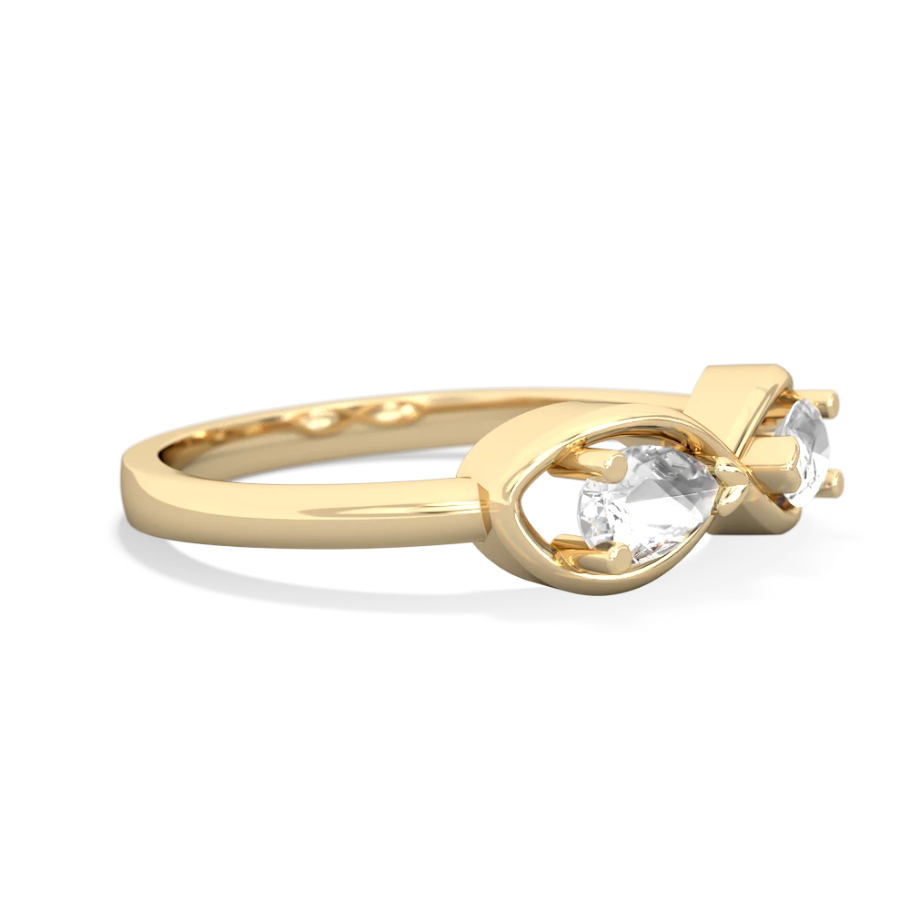 White Topaz Infinity 14K Yellow Gold ring R5050