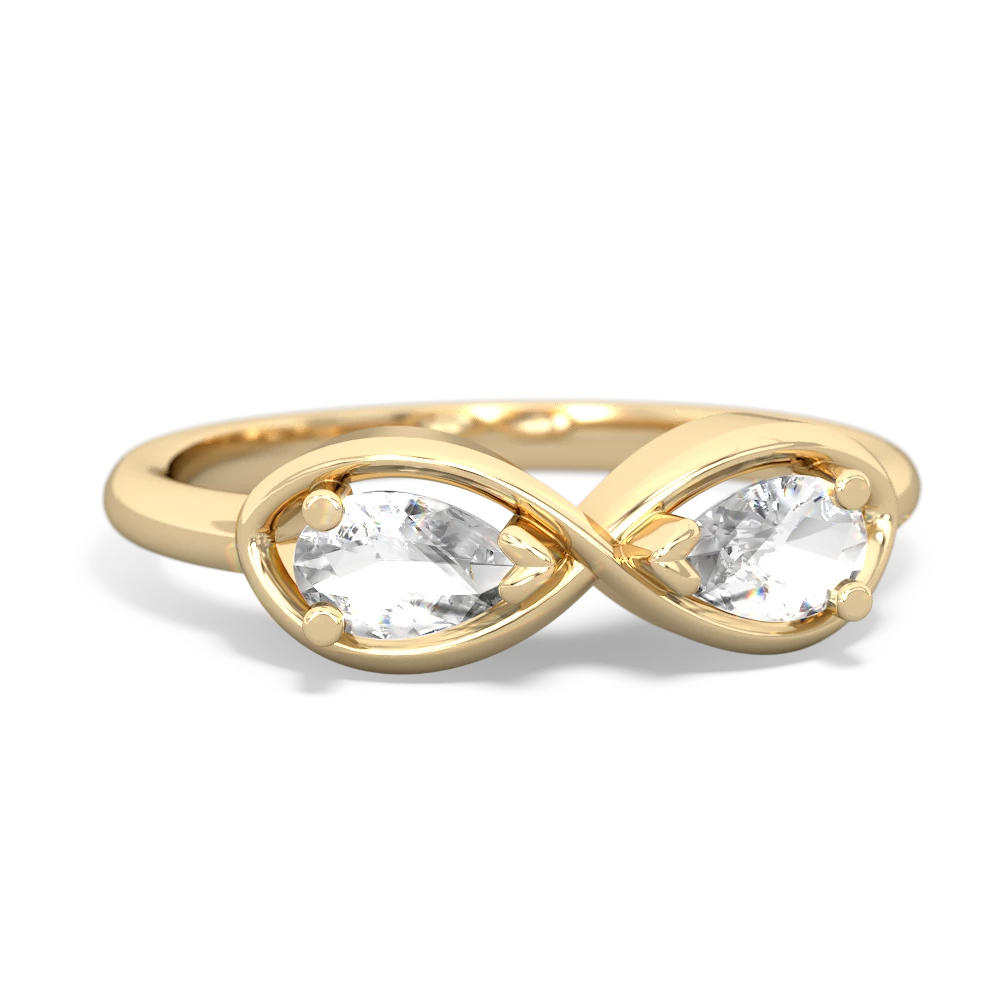 White Topaz Infinity 14K Yellow Gold ring R5050