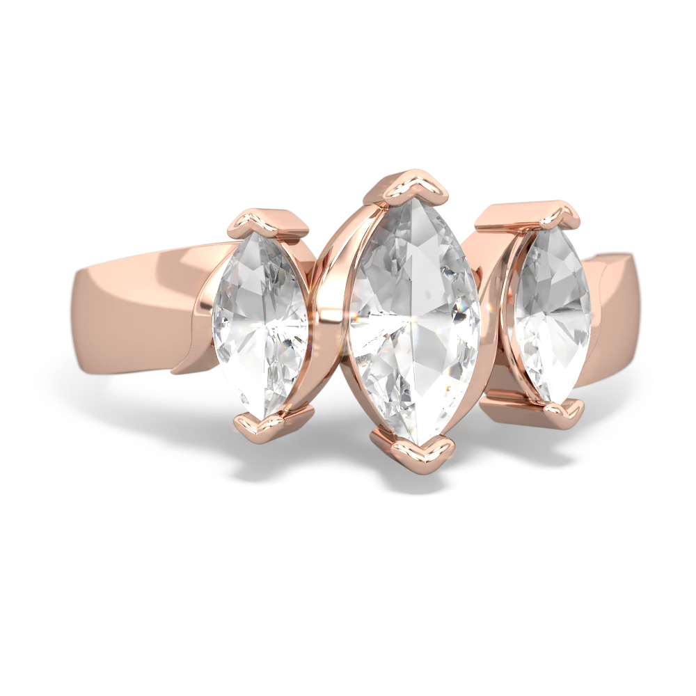 White Topaz Three Peeks 14K Rose Gold ring R2433