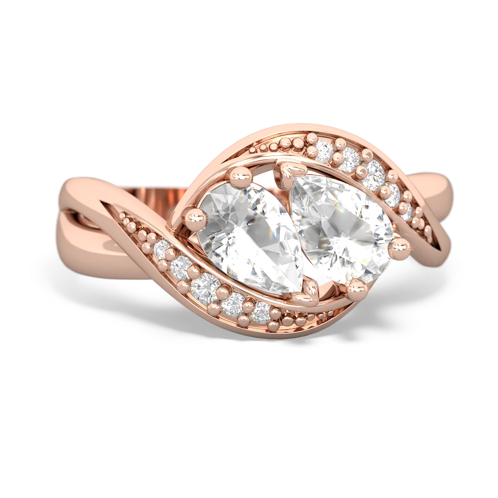 White Topaz Summer Winds 14K Rose Gold ring R5342