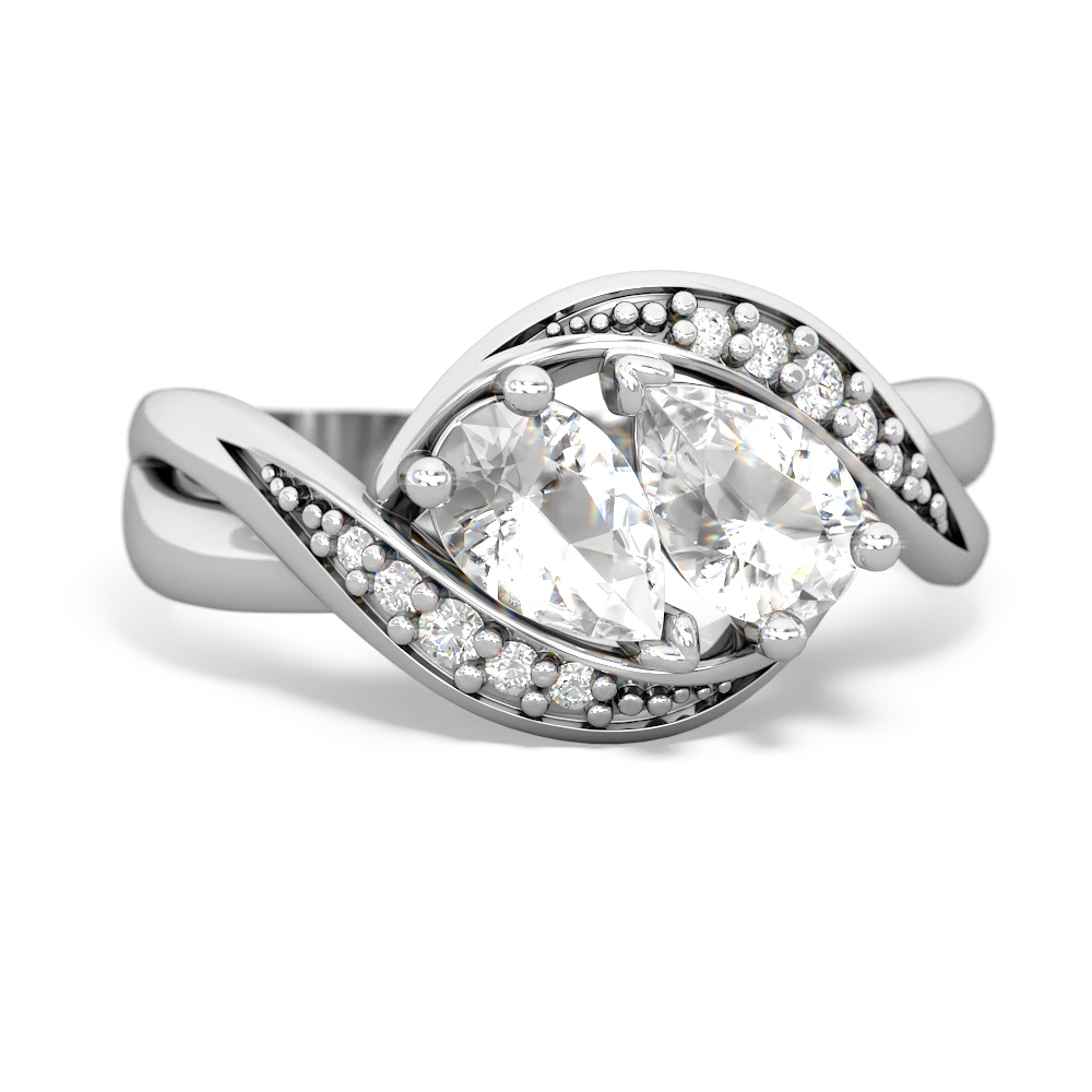 White Topaz Summer Winds 14K White Gold ring R5342