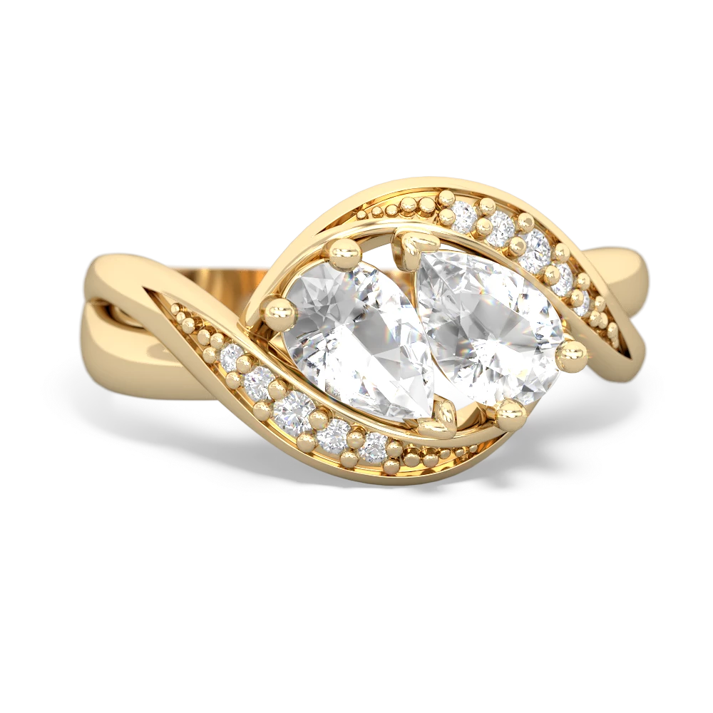 White Topaz Summer Winds 14K Yellow Gold ring R5342