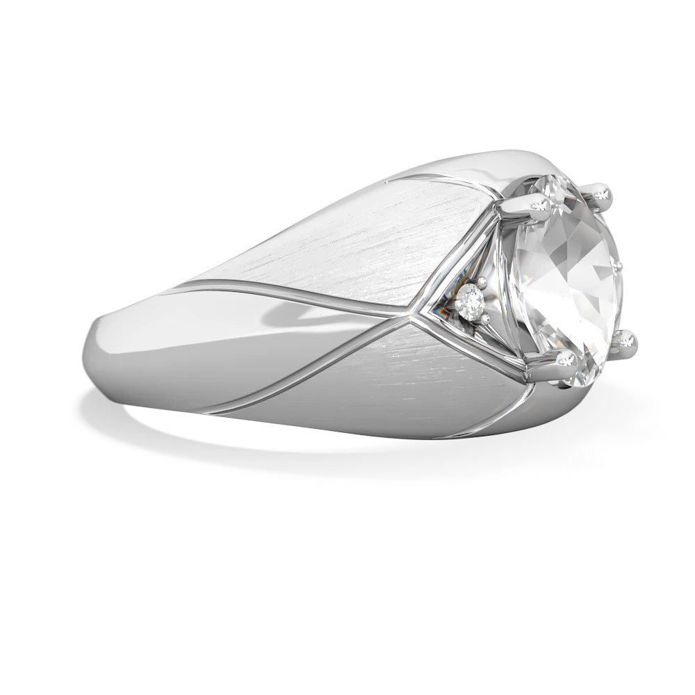 White Topaz Men's Crossroads 14K White Gold ring R0361