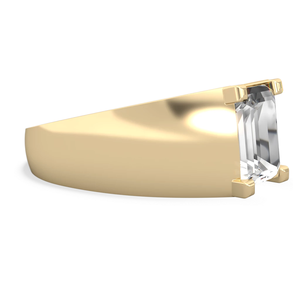 White Topaz Men's 14K Yellow Gold ring R1836
