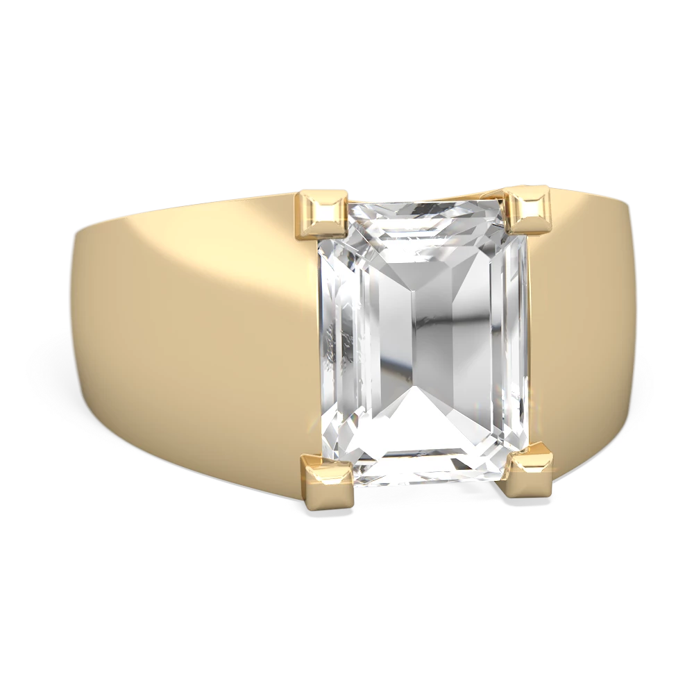 White Topaz Men's 14K Yellow Gold ring R1836