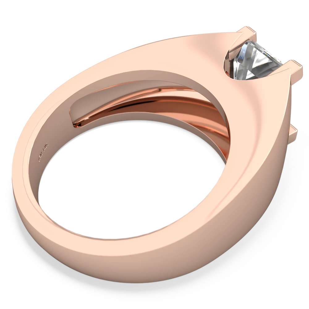 White Topaz Men's 14K Rose Gold ring R1836