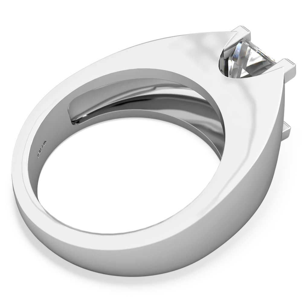 White Topaz Men's 14K White Gold ring R1836