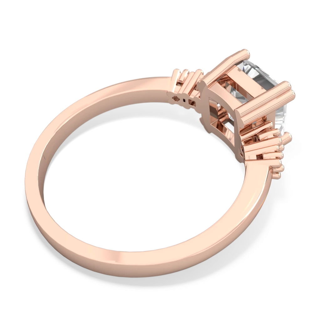 White Topaz Art Deco Princess 14K Rose Gold ring R2014