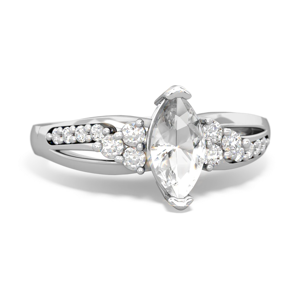 White Topaz Royal Marquise 14K White Gold ring R2343