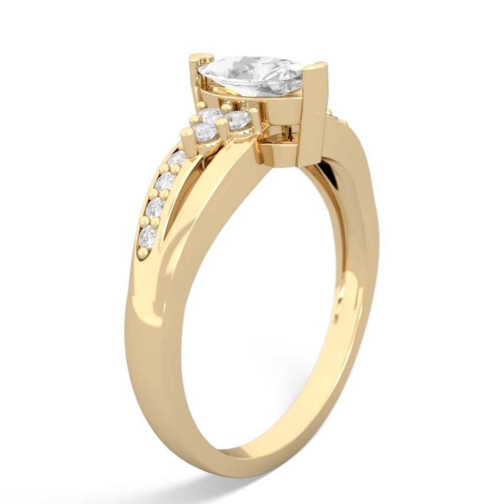 White Topaz Royal Marquise 14K Yellow Gold ring R2343