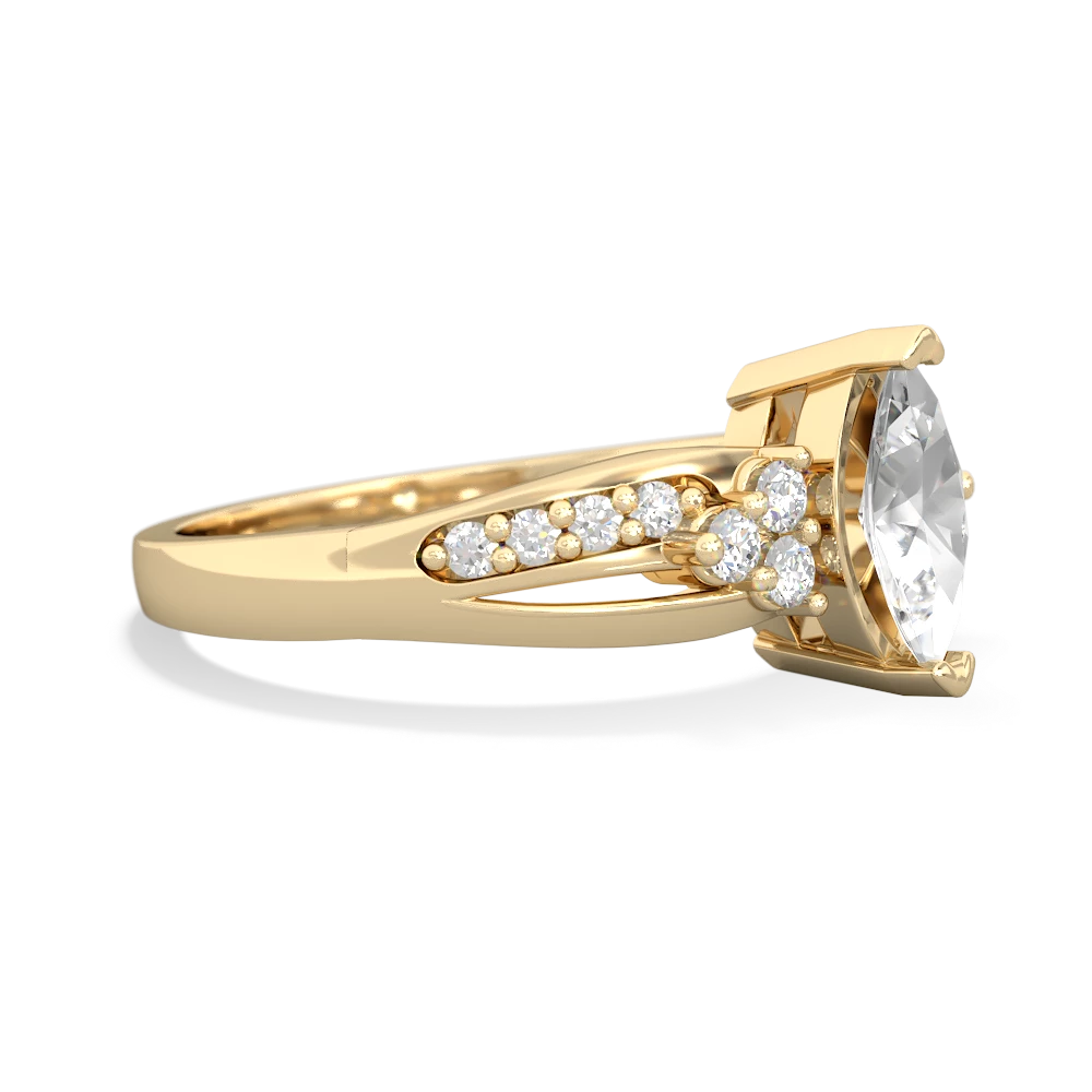 White Topaz Royal Marquise 14K Yellow Gold ring R2343