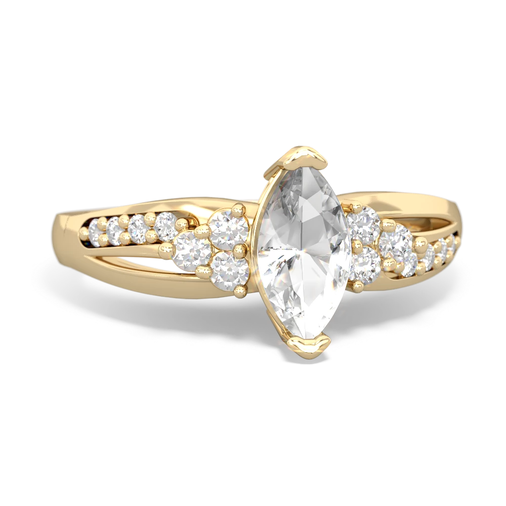 White Topaz Royal Marquise 14K Yellow Gold ring R2343