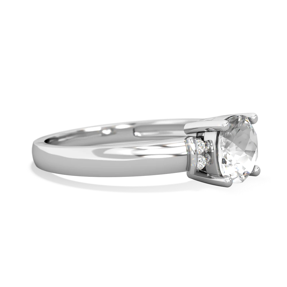 White Topaz Simply Elegant Cushion 14K White Gold ring R2489