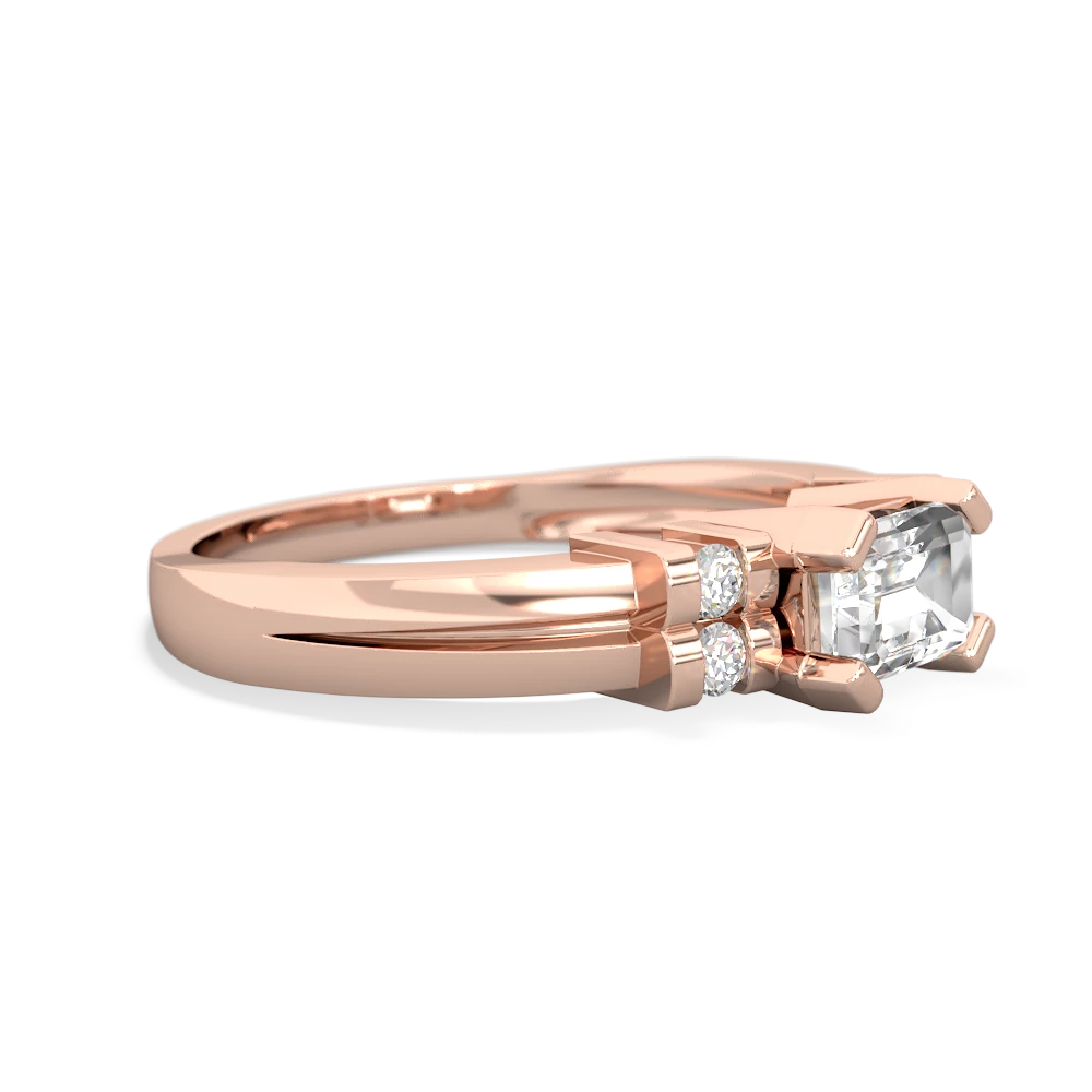 White Topaz Art Deco East-West 14K Rose Gold ring R2590