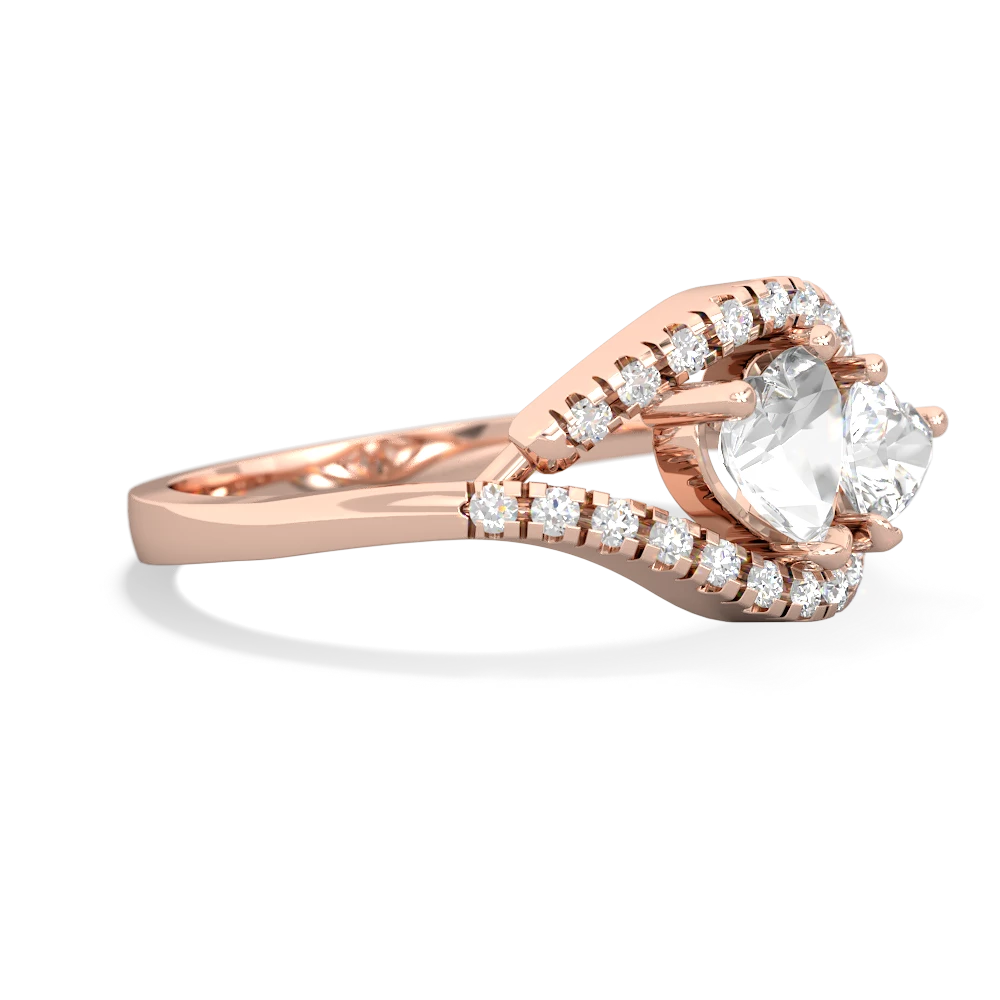 White Topaz Mother And Child 14K Rose Gold ring R3010