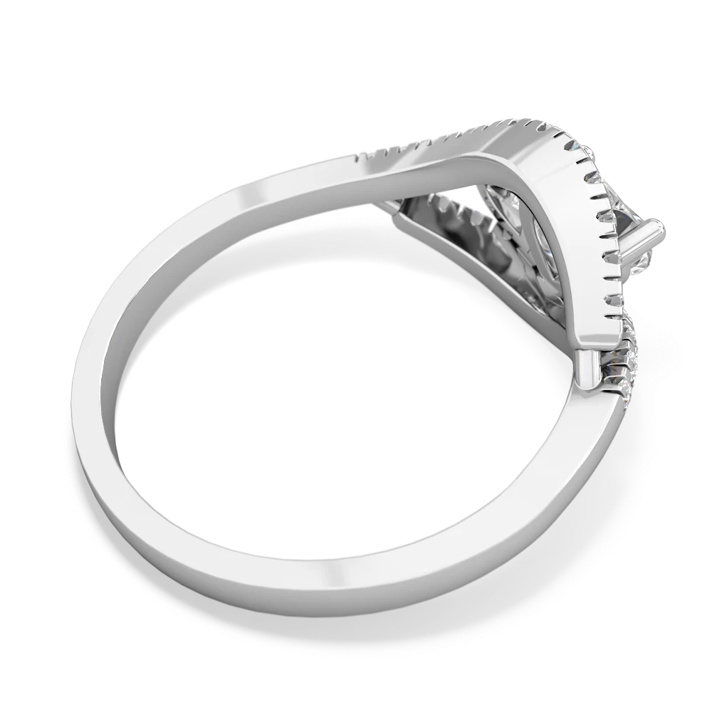 White Topaz Mother And Child 14K White Gold ring R3010