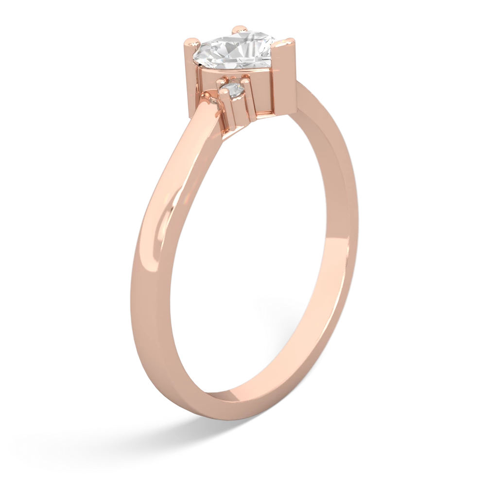 White Topaz Delicate Heart 14K Rose Gold ring R0203