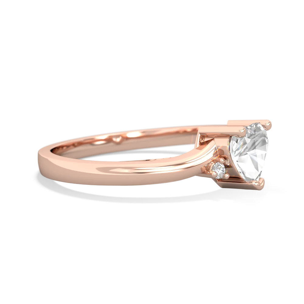 White Topaz Delicate Heart 14K Rose Gold ring R0203