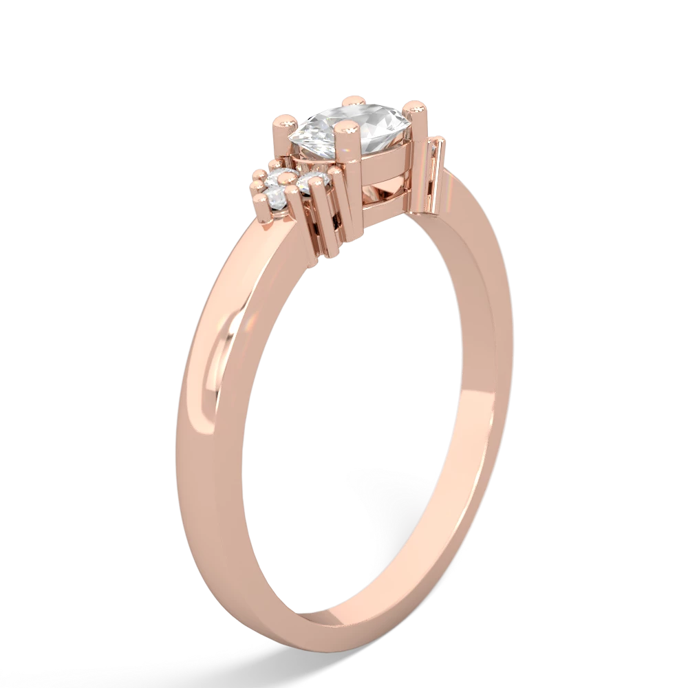 White Topaz Simply Elegant East-West 14K Rose Gold ring R2480