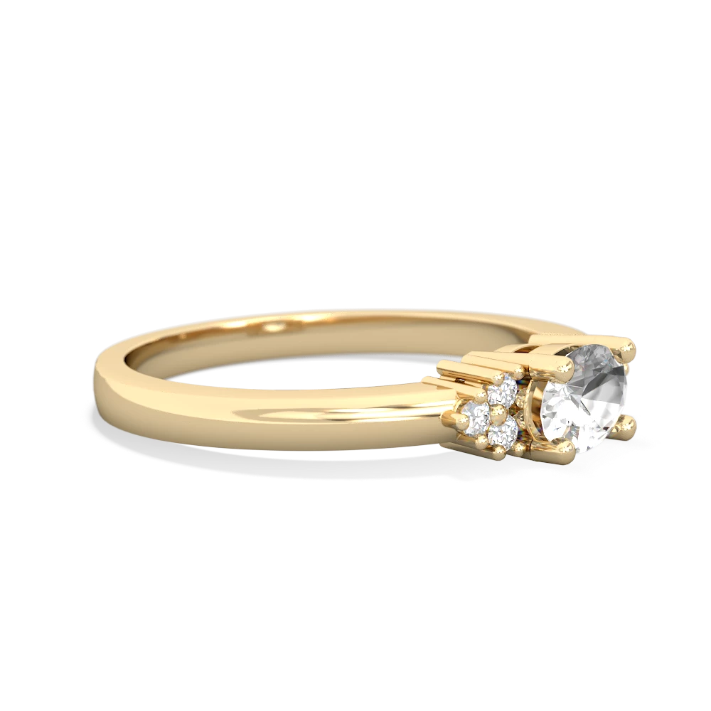 White Topaz Simply Elegant East-West 14K Yellow Gold ring R2480
