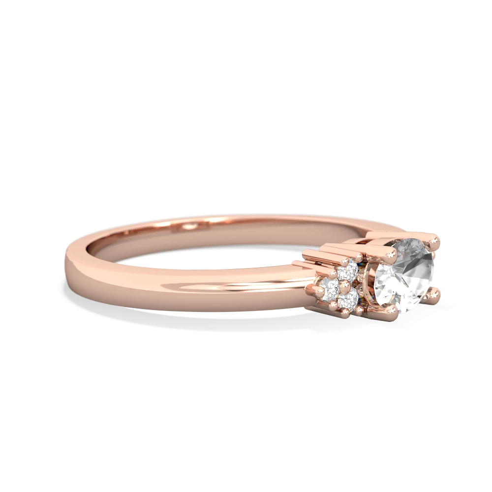 White Topaz Simply Elegant East-West 14K Rose Gold ring R2480