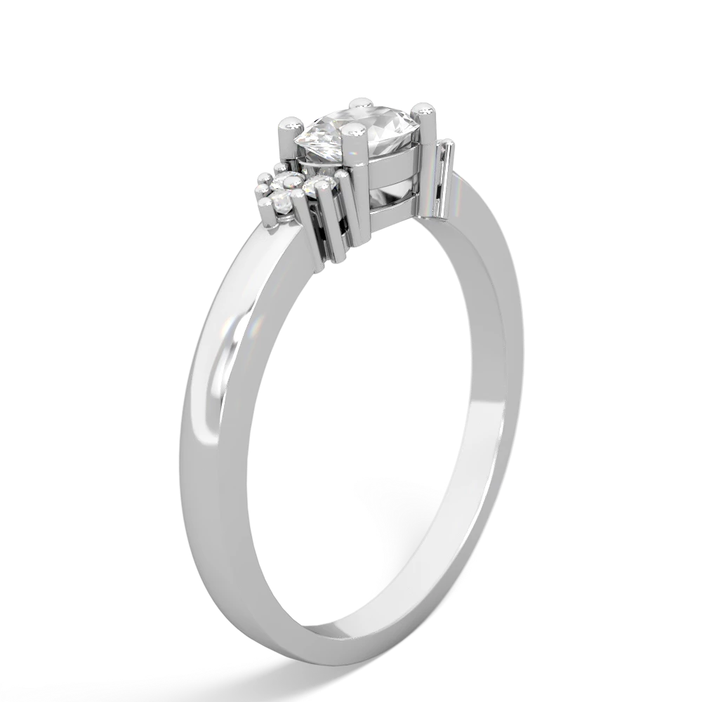 White Topaz Simply Elegant East-West 14K White Gold ring R2480