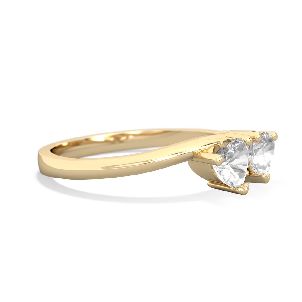 White Topaz Sweethearts 14K Yellow Gold ring R5260