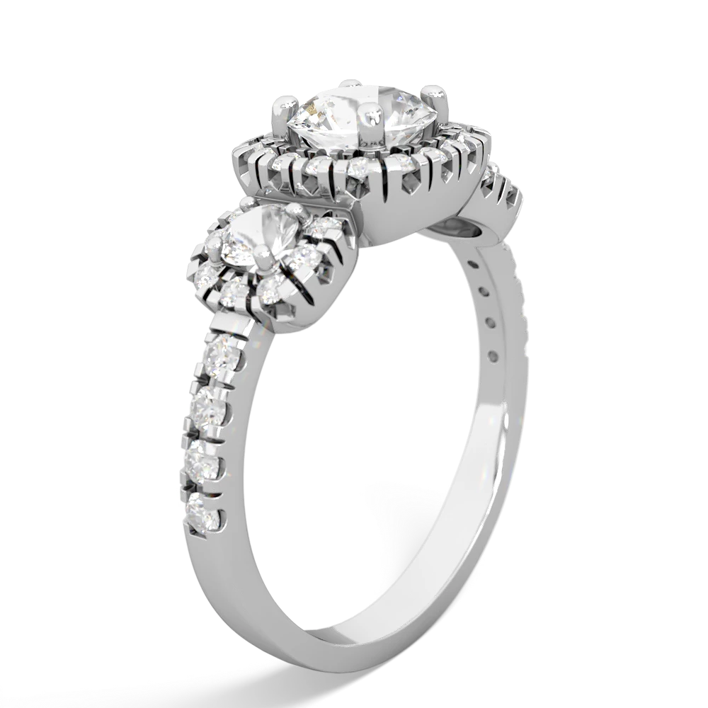 White Topaz Regal Halo 14K White Gold ring R5350