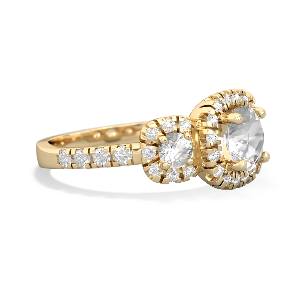 White Topaz Regal Halo 14K Yellow Gold ring R5350