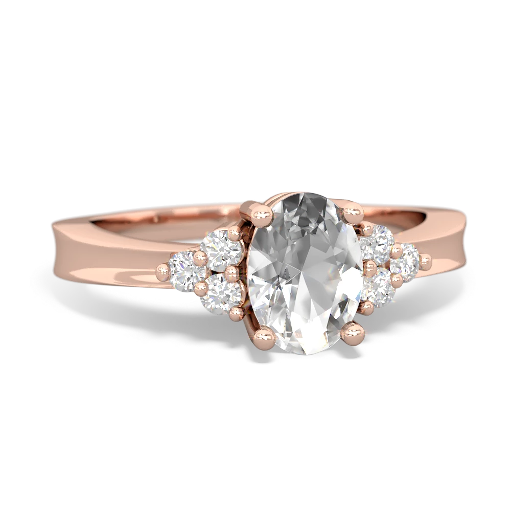 White Topaz Simply Elegant 14K Rose Gold ring R2113