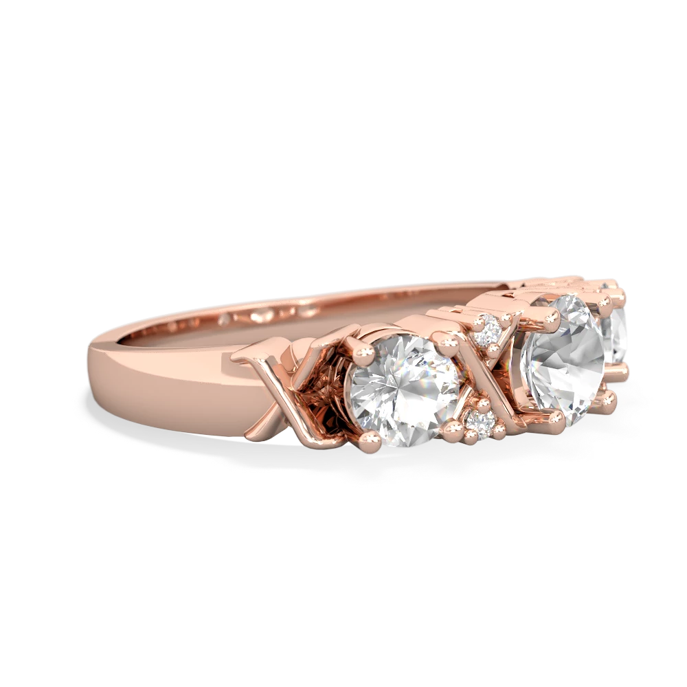 White Topaz Hugs And Kisses 14K Rose Gold ring R5016