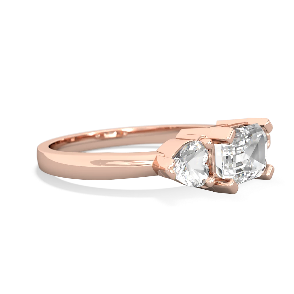 White Topaz Three Stone 14K Rose Gold ring R5235