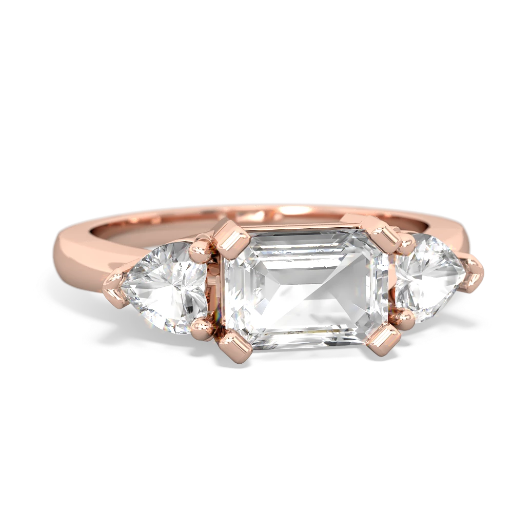 White Topaz Three Stone 14K Rose Gold ring R5235