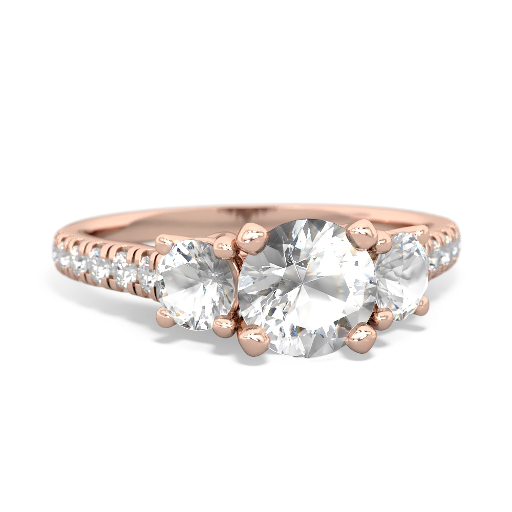 White Topaz Pave Trellis 14K Rose Gold ring R5500